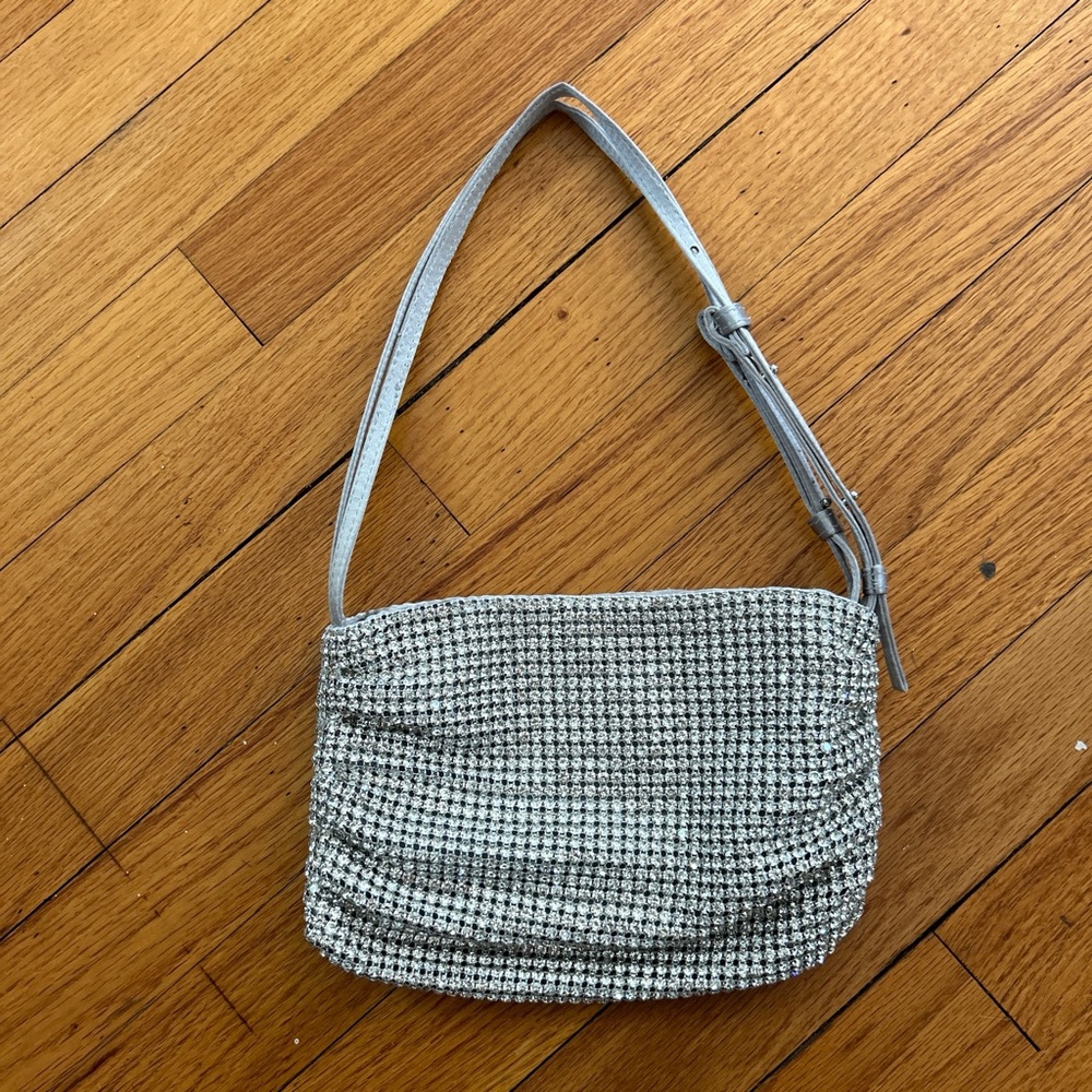 Silver Rhinestone Shoulder Bag